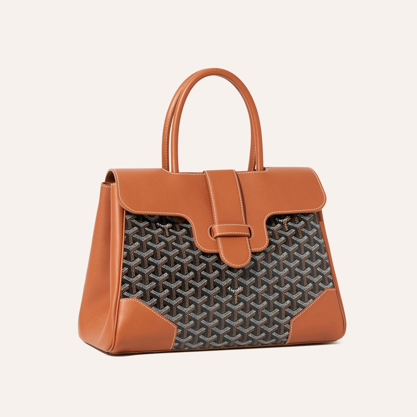 Goyard Saigon Tote Black & Brown Goyardine Canvas Palladium Hardware - Image 2